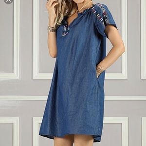 Suzanne Beto embroidered shoulder dress